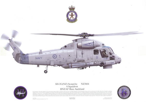 RNZAF 6 Squadron Seasprite A3 Print